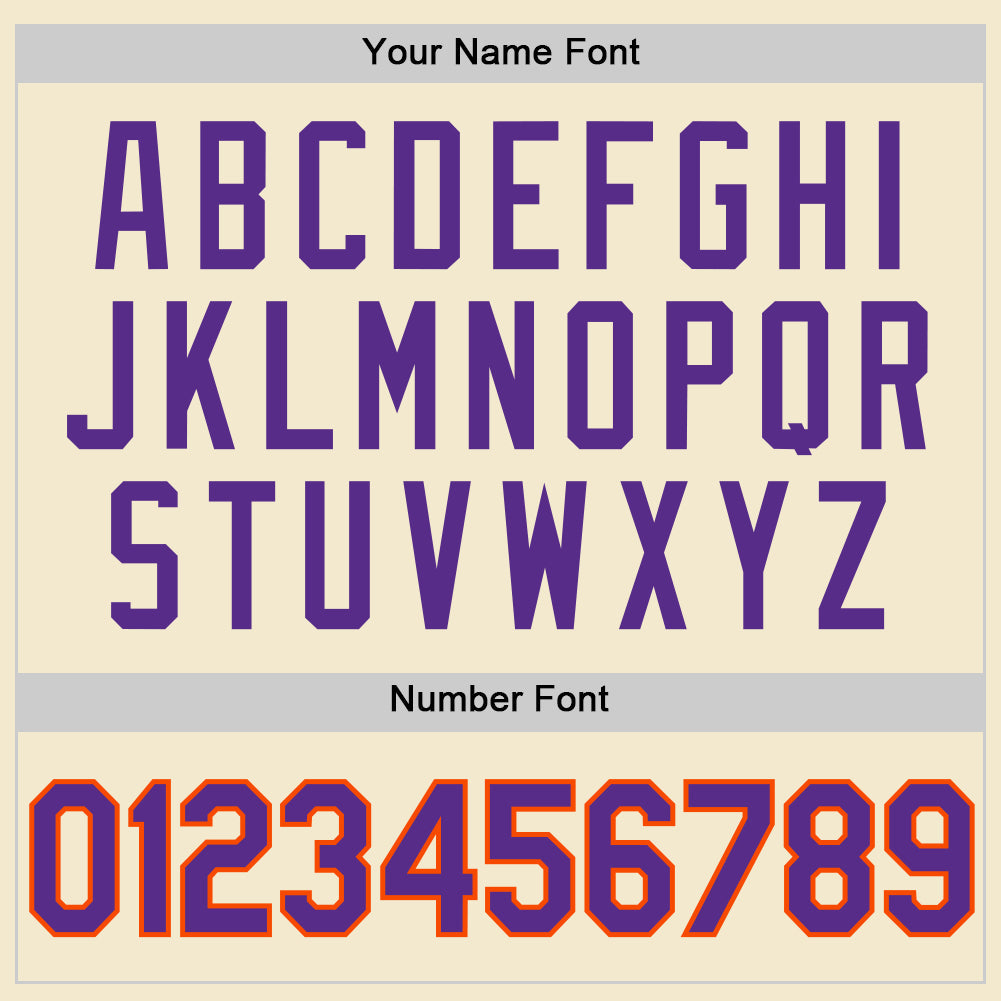 Custom Cream Purple-Orange Authentic Throwback Baseball Jersey - Sky-Custom