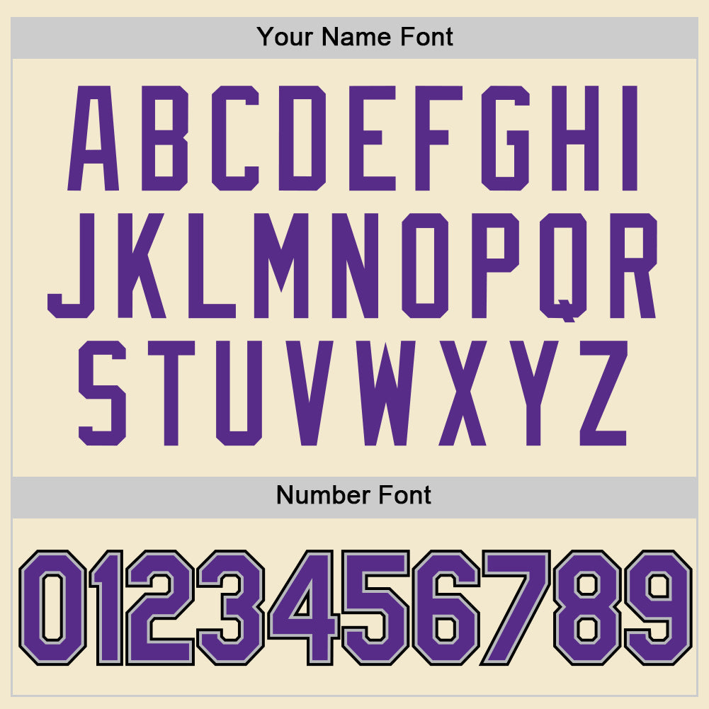 Custom Cream Purple Gray-Black Authentic Throwback Baseball Jersey - Sky-Custom