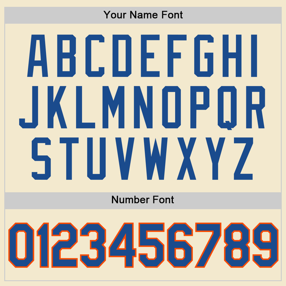 Custom Cream Blue-Orange Authentic Throwback Baseball Jersey - Sky-Custom