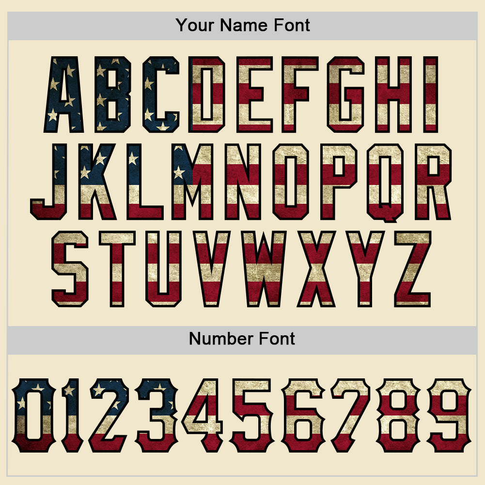 Custom Cream Vintage USA Flag-Black Mesh Authentic Throwback Baseball Jersey - Sky-Custom