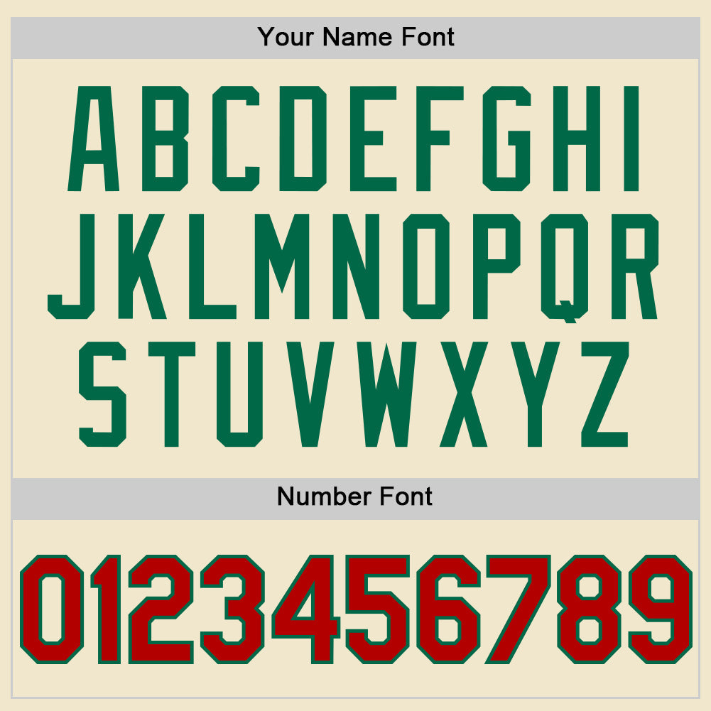 Custom Cream Red-Kelly Green Mesh Authentic Throwback Baseball Jersey - Sky-Custom