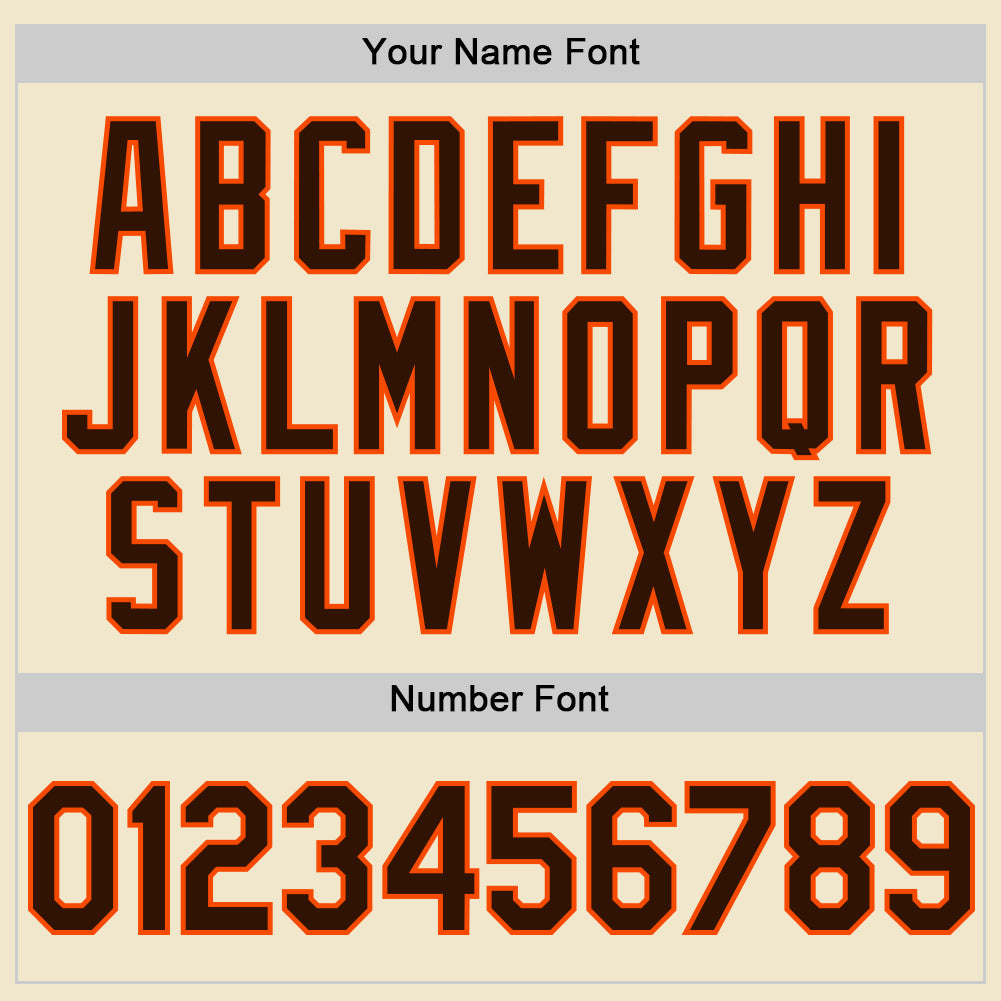 Custom Cream Brown-Orange Mesh Authentic Throwback Baseball Jersey - Sky-Custom