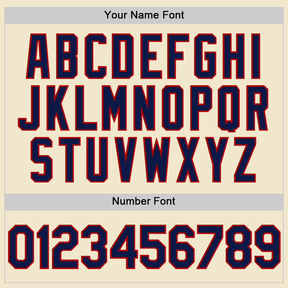 Custom Cream Navy-Red Mesh Authentic Throwback Baseball Jersey - Sky-Custom