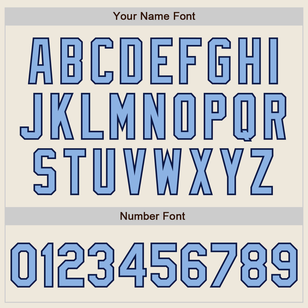 Custom Cream (Navy Light Blue Pinstripe) Light Blue-Navy Authentic Baseball Jersey - Sky-Custom