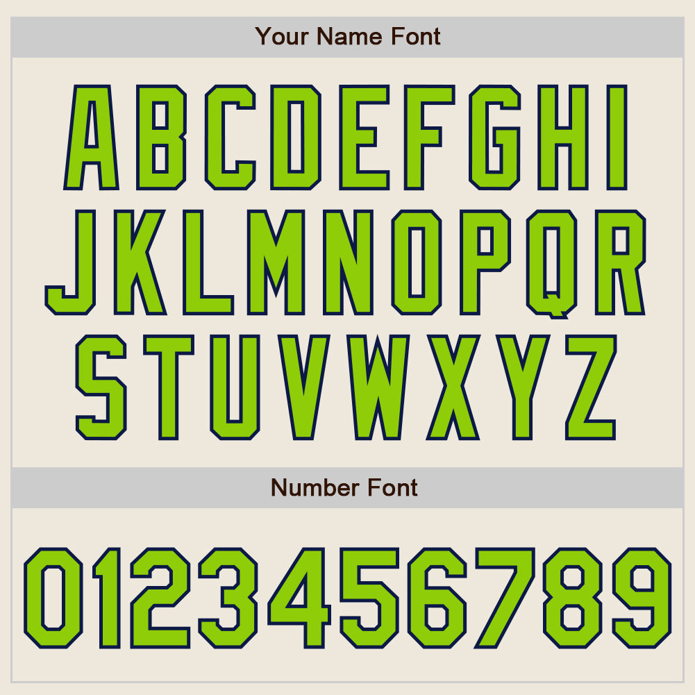 Custom Cream (Navy Neon Green Pinstripe) Neon Green-Navy Authentic Baseball Jersey - Sky-Custom