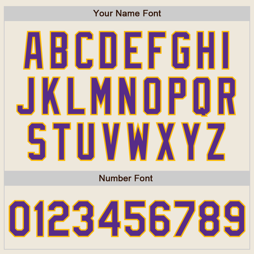 Custom Cream (Purple Gold Pinstripe) Purple-Gold Authentic Baseball Jersey - Sky-Custom