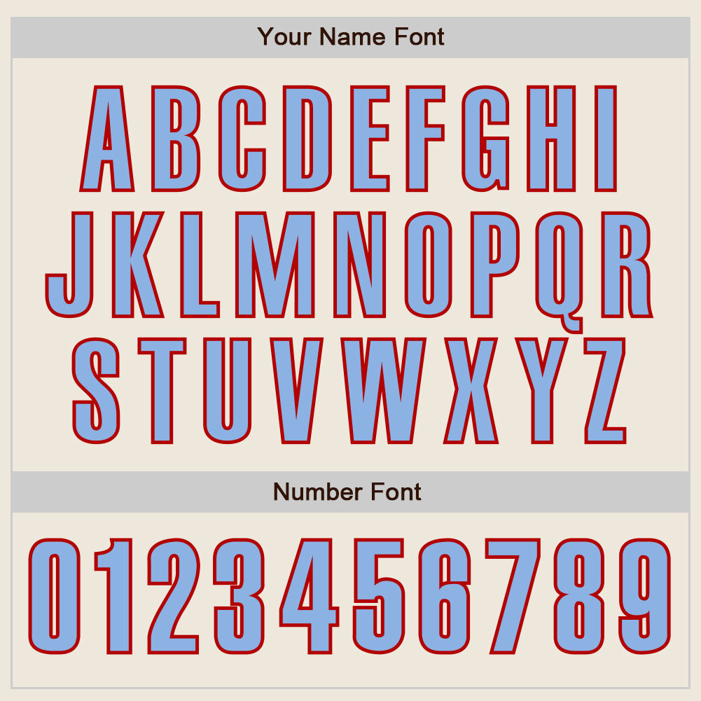 Custom Cream Light Blue-Red Authentic Baseball Jersey - Sky-Custom