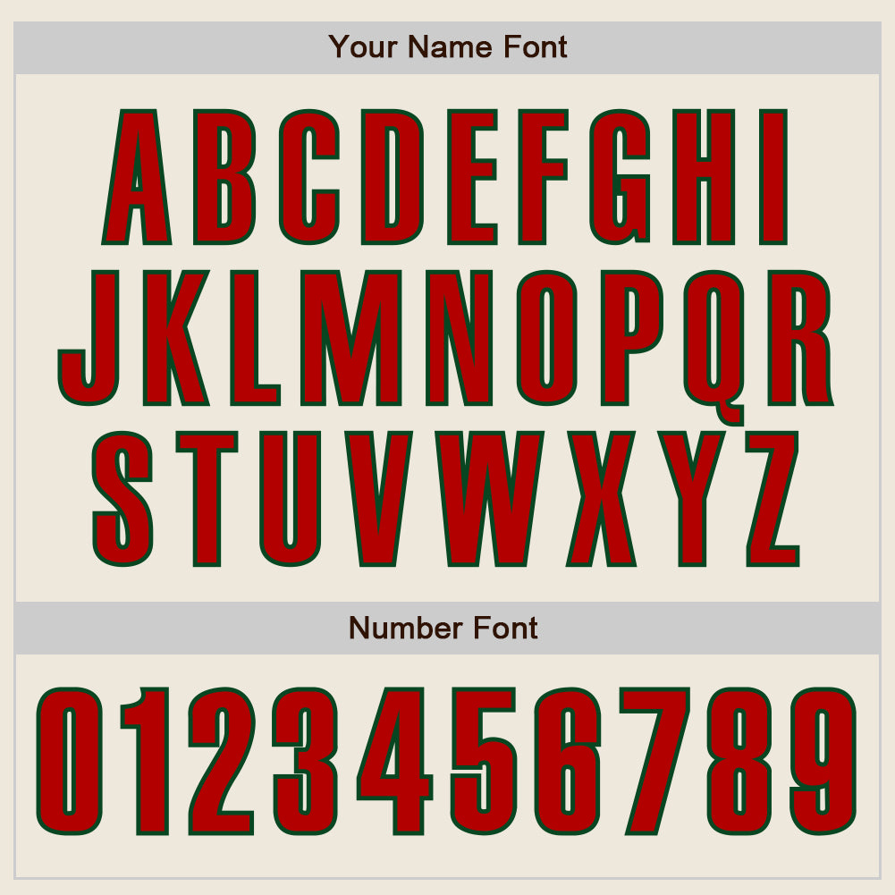 Custom Cream Red-Green Authentic Baseball Jersey - Sky-Custom