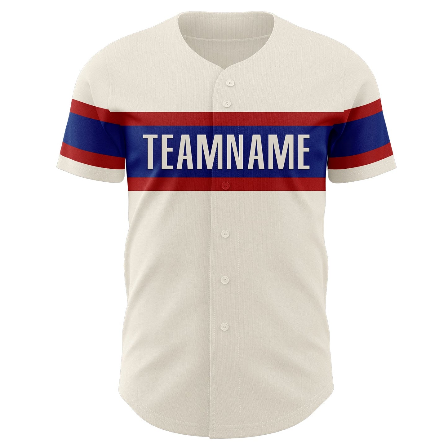 Custom Cream Red-Royal Authentic Baseball Jersey - Sky-Custom