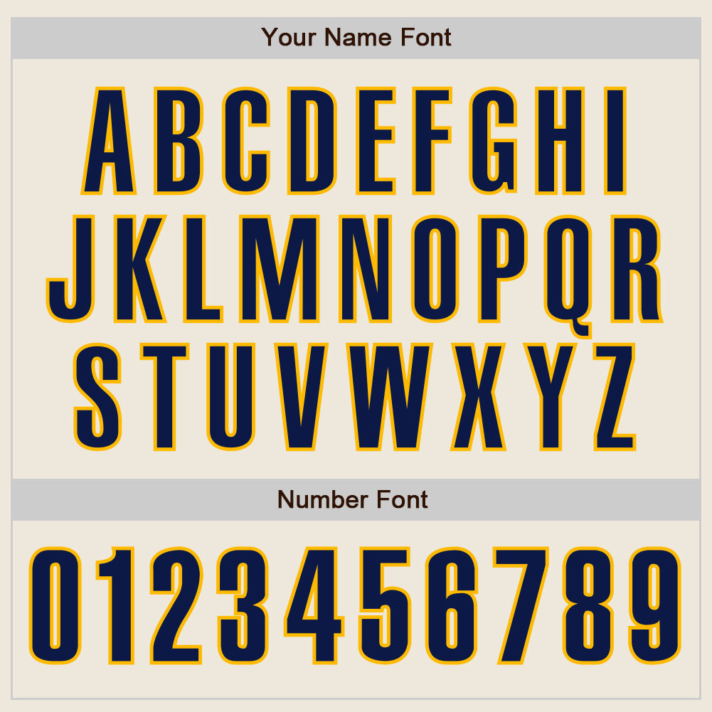 Custom Cream Navy-Gold Authentic Baseball Jersey - Sky-Custom