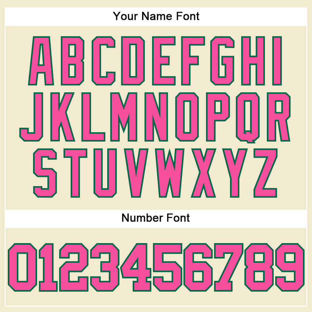 Custom Cream Pink-Kelly Green Mesh Authentic Throwback Baseball Jersey - Sky-Custom