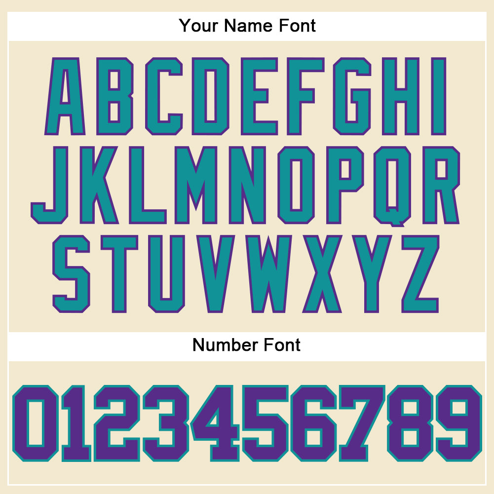 Custom Cream Purple-Teal Mesh Authentic Throwback Baseball Jersey - Sky-Custom