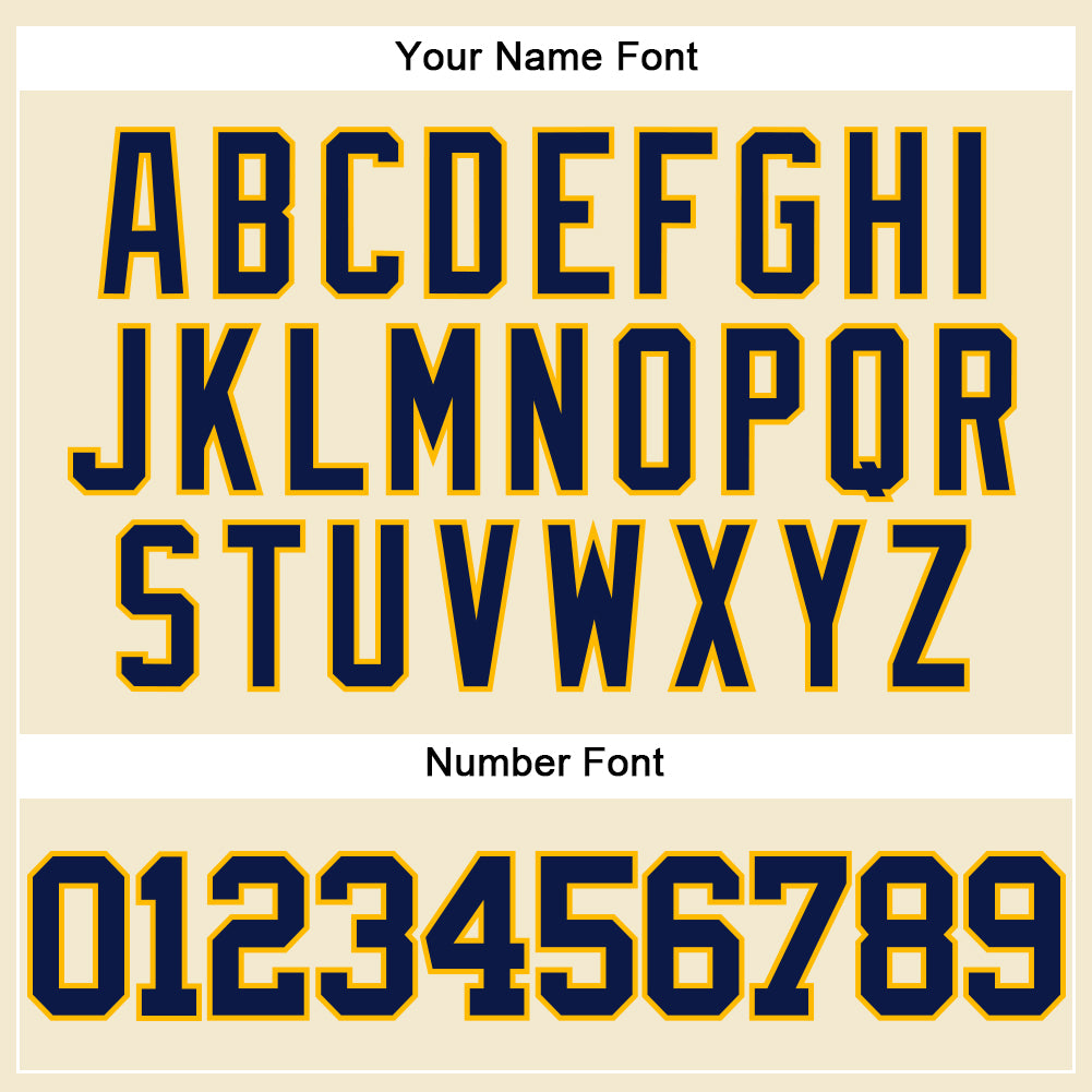 Custom Cream Navy-Gold Mesh Authentic Throwback Baseball Jersey - Sky-Custom