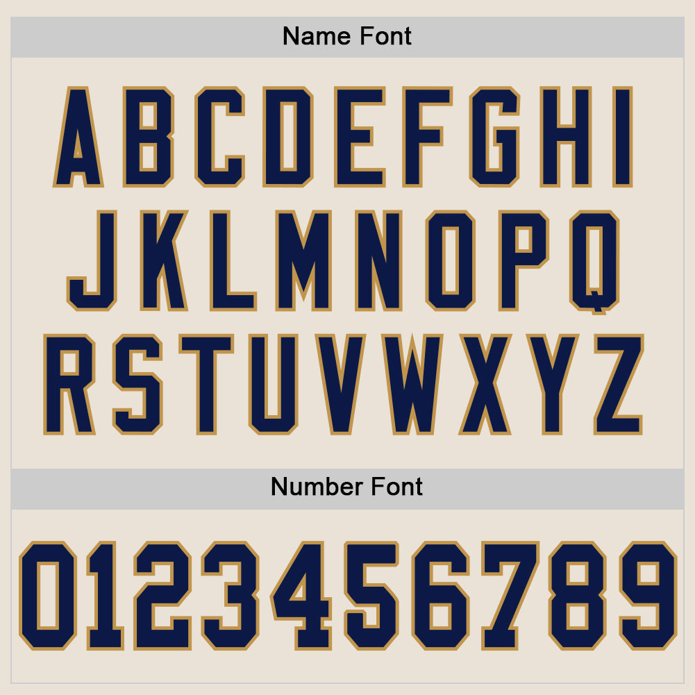 Custom Cream Navy-Old Gold Mesh Authentic Throwback Football Jersey - Sky-Custom