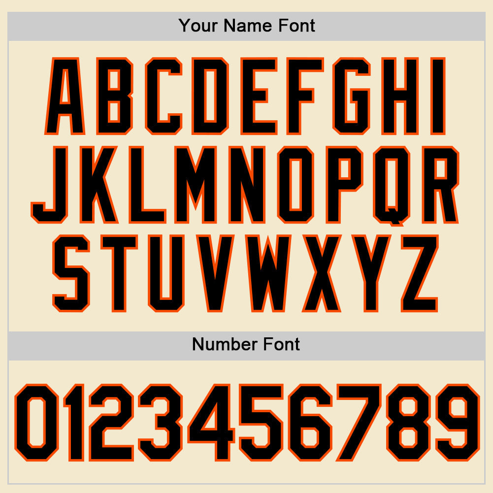 Custom Cream Black-Orange Authentic Throwback Baseball Jersey - Sky-Custom