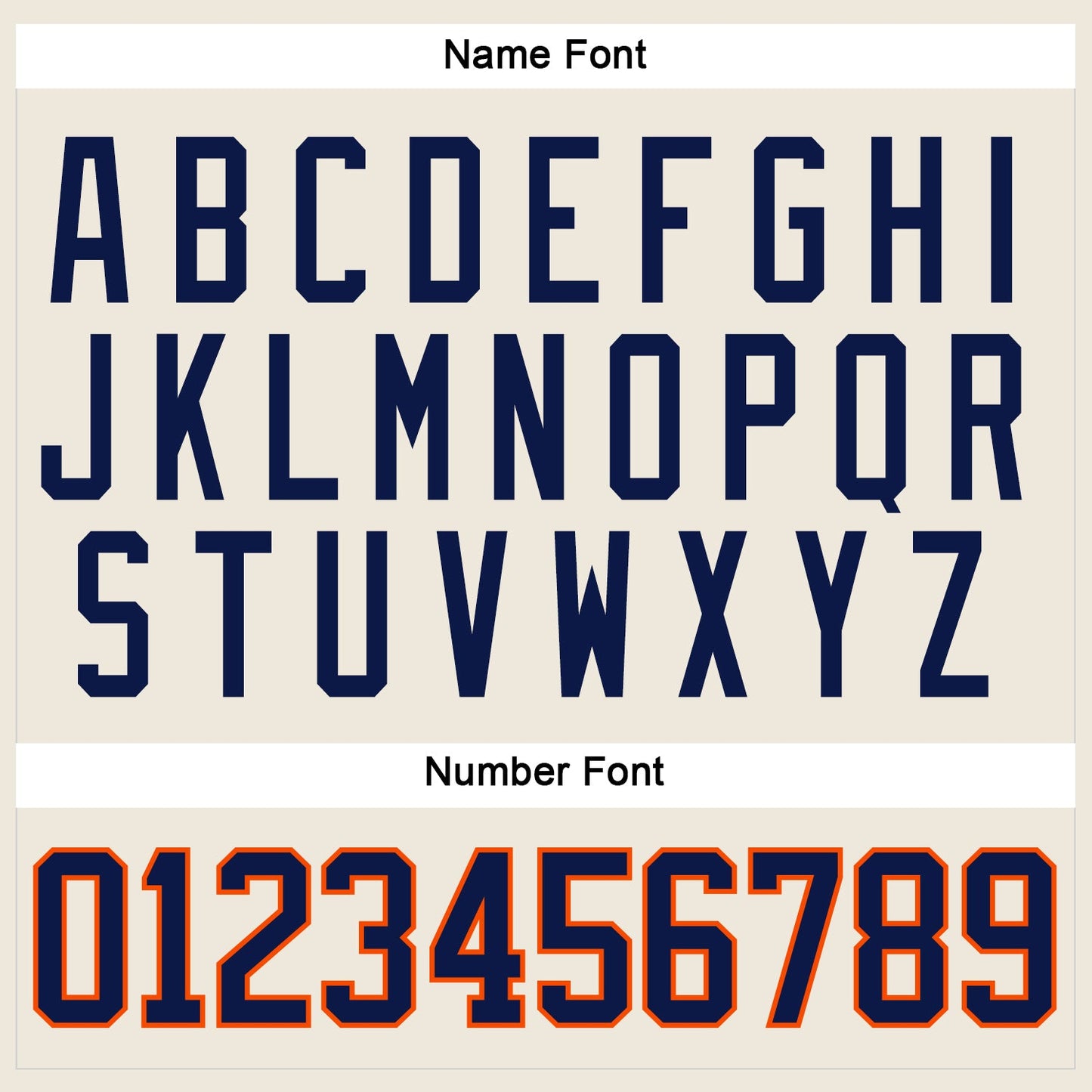 Custom Cream Navy-Orange Hockey Jersey - Sky-Custom