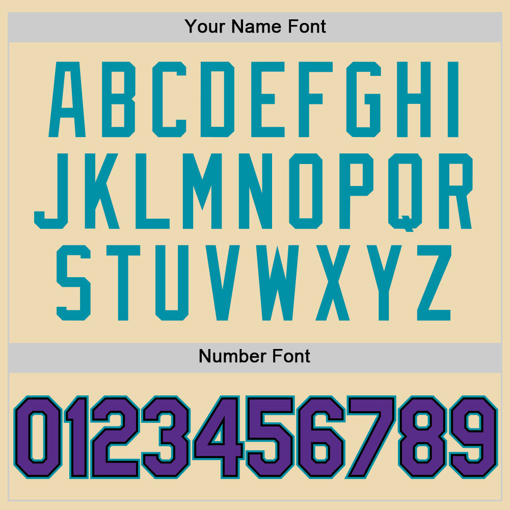 Custom Cream Purple Black-Teal Authentic Throwback Basketball Jersey - Sky-Custom