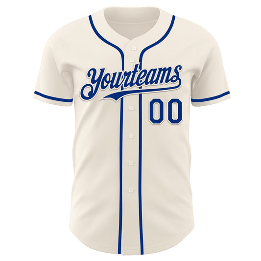 Custom Cream Royal Authentic Baseball Jersey - Sky-Custom