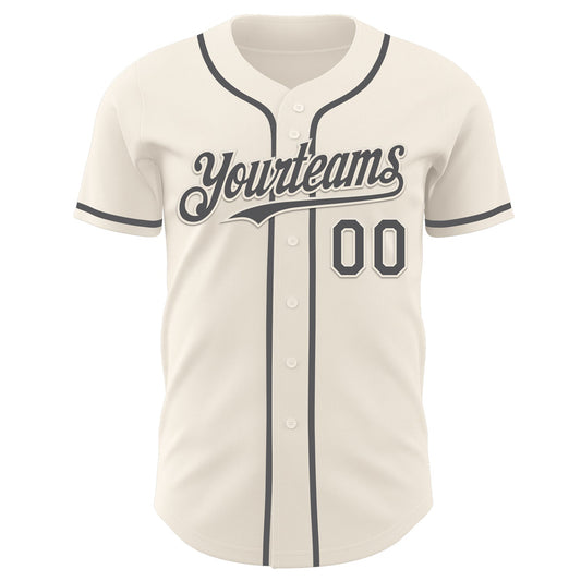 Custom Cream Steel Gray Authentic Baseball Jersey - Sky-Custom