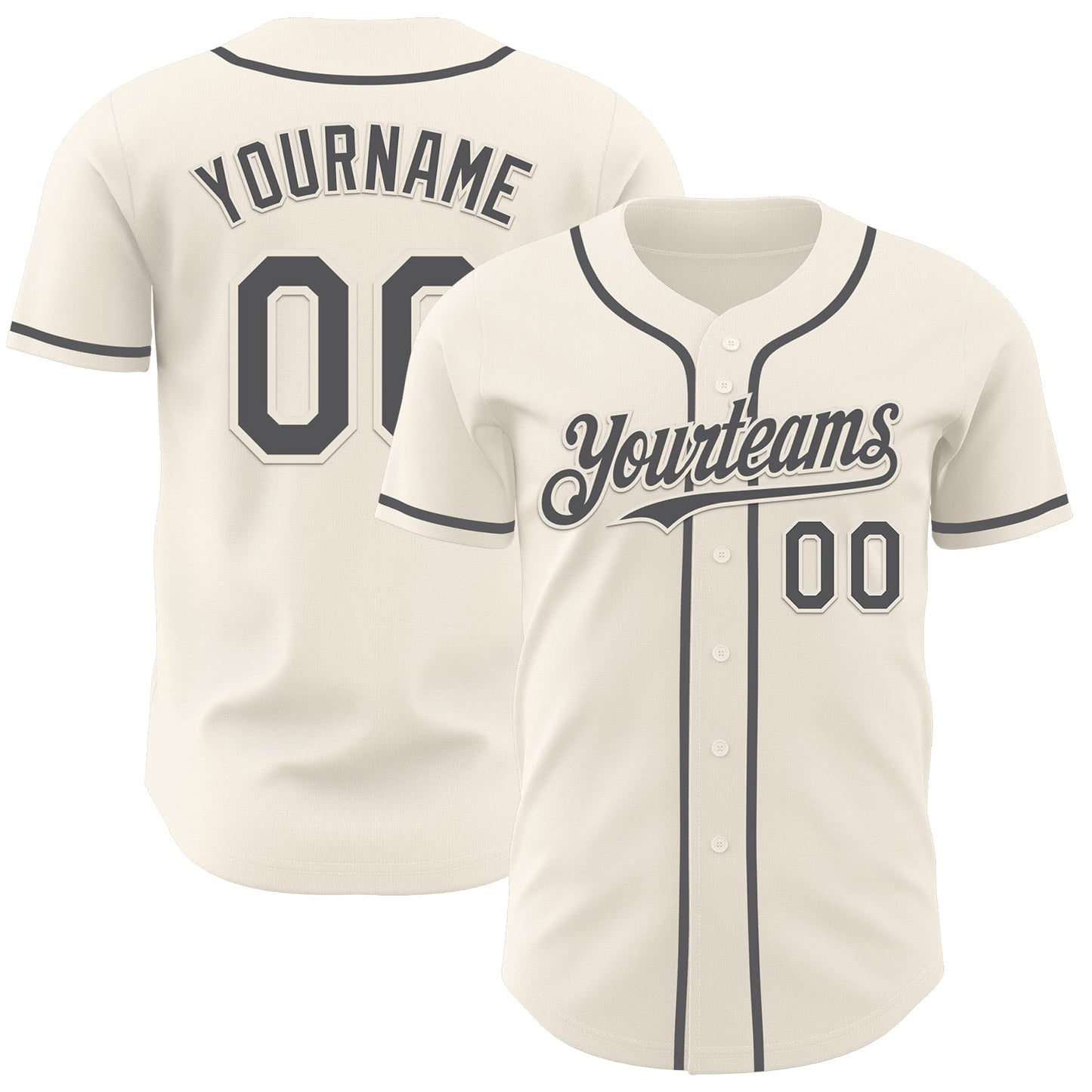 Custom Cream Steel Gray Authentic Baseball Jersey - Sky-Custom