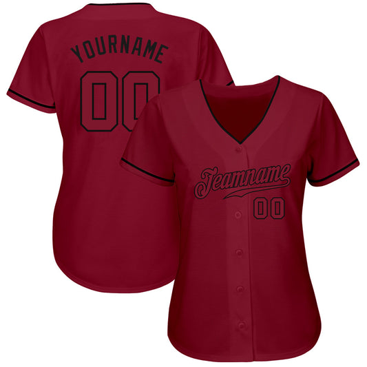 Custom Crimson Crimson-Black Authentic Baseball Jersey - Sky-Custom