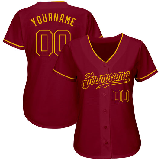 Custom Crimson Crimson-Gold Authentic Baseball Jersey - Sky-Custom