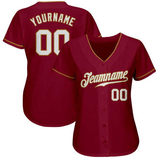 Custom Crimson White-Old Gold Authentic Baseball Jersey - Sky-Custom