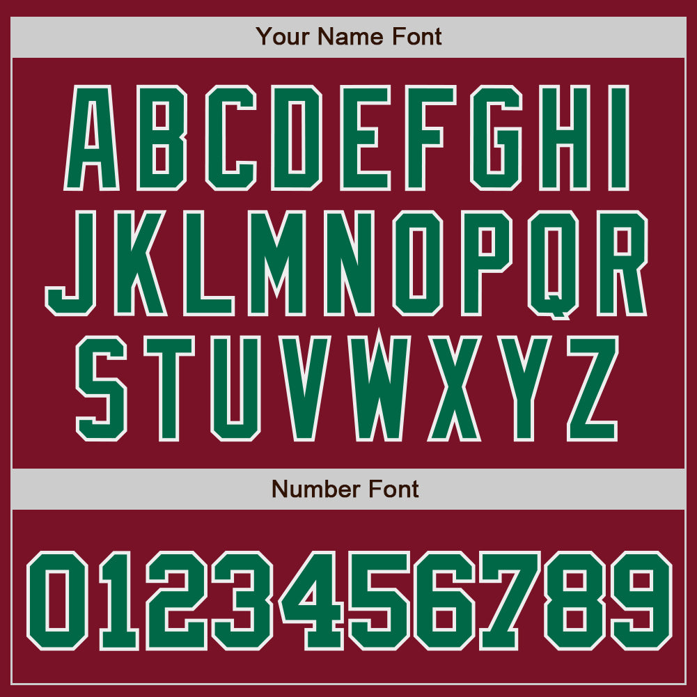 Custom Crimson Kelly Green-White Authentic Baseball Jersey - Sky-Custom