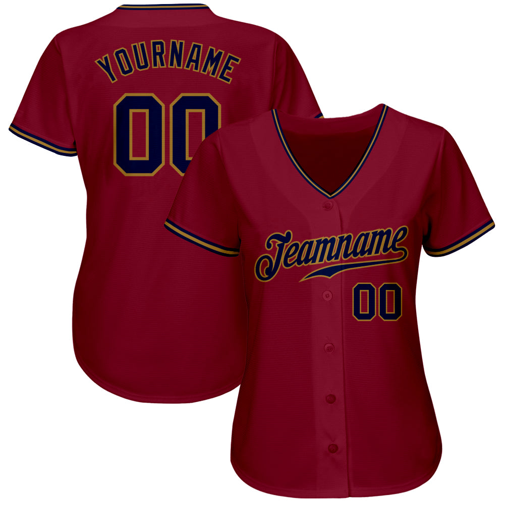 Custom Crimson Navy-Old Gold Authentic Baseball Jersey - Sky-Custom