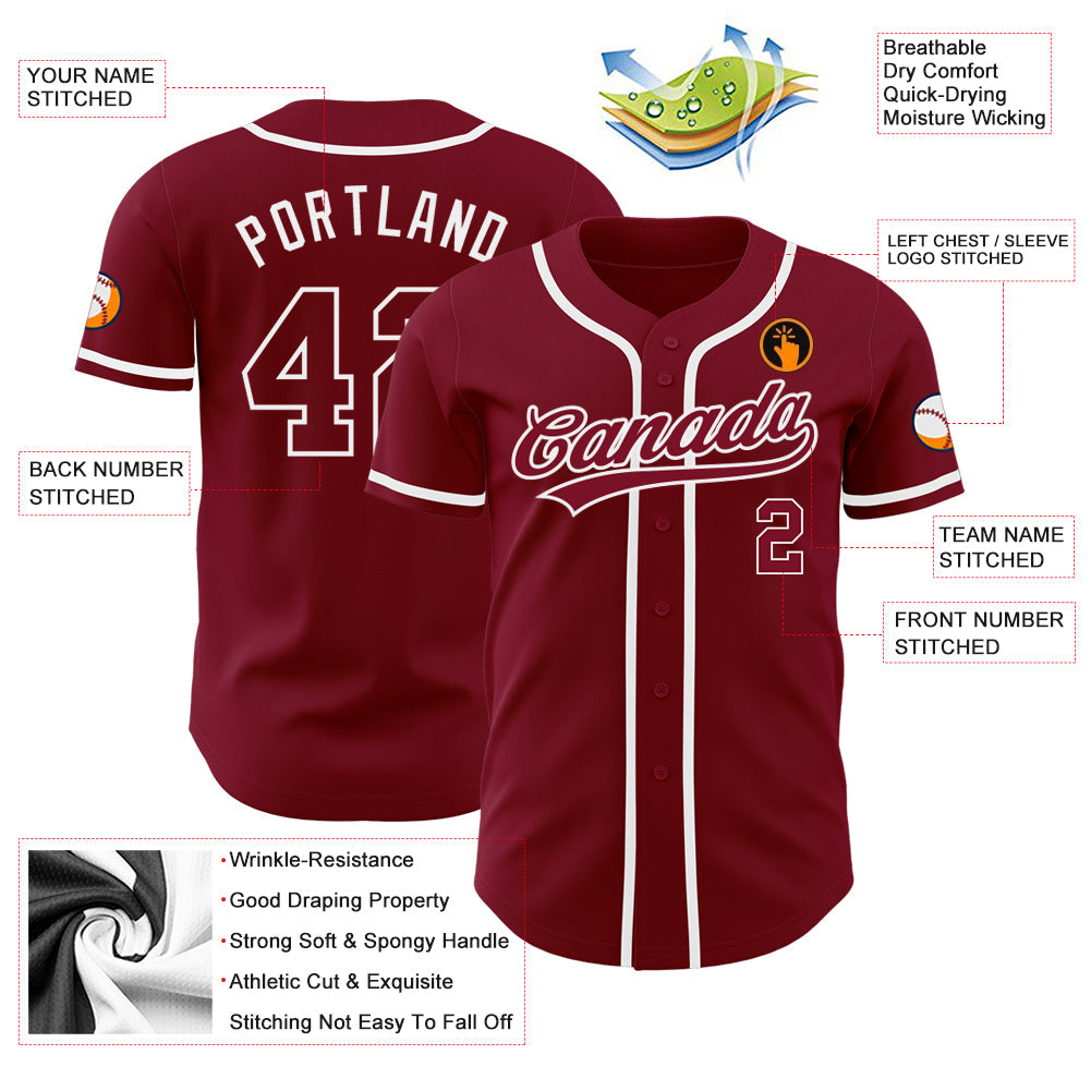Custom Crimson Crimson-White Authentic Baseball Jersey - Sky-Custom