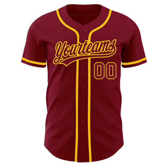 Custom Crimson Crimson-Gold Authentic Baseball Jersey - Sky-Custom