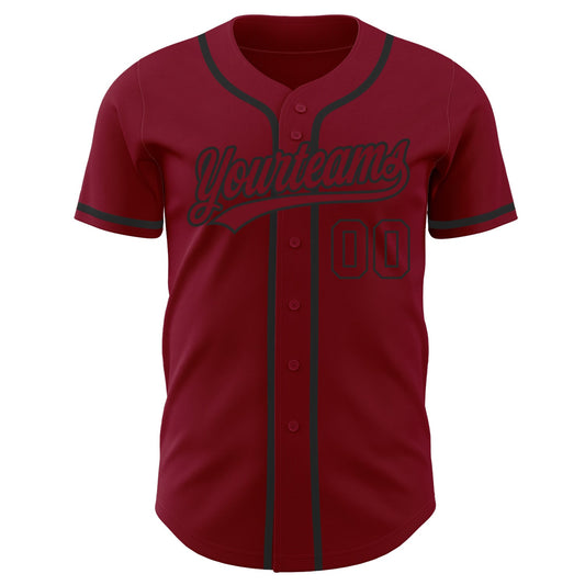 Custom Crimson Crimson-Black Authentic Baseball Jersey - Sky-Custom