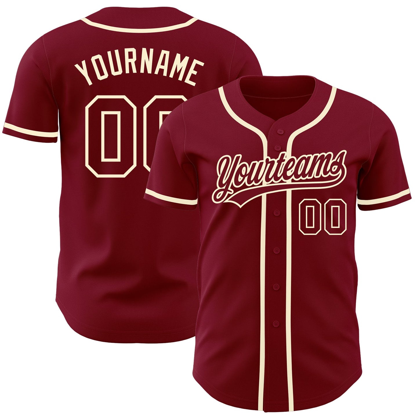 Custom Crimson Crimson-Cream Authentic Baseball Jersey - Sky-Custom