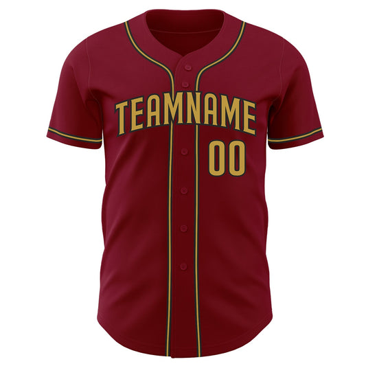 Custom Crimson Old Gold-Black Authentic Baseball Jersey - Sky-Custom