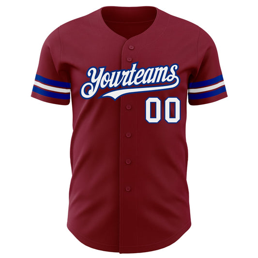 Custom Crimson White-Royal Authentic Baseball Jersey - Sky-Custom