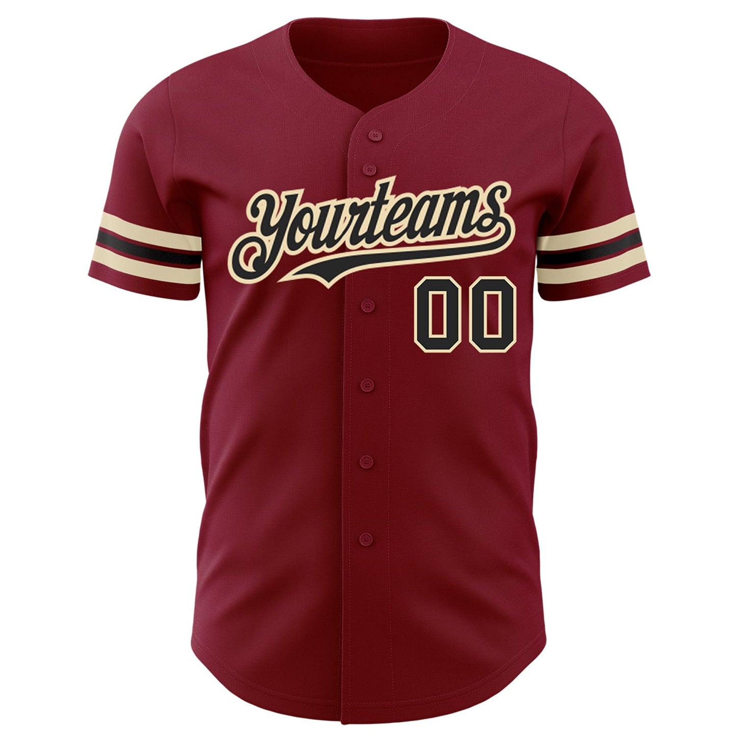 Custom Crimson Black-City Cream Authentic Baseball Jersey - Sky-Custom