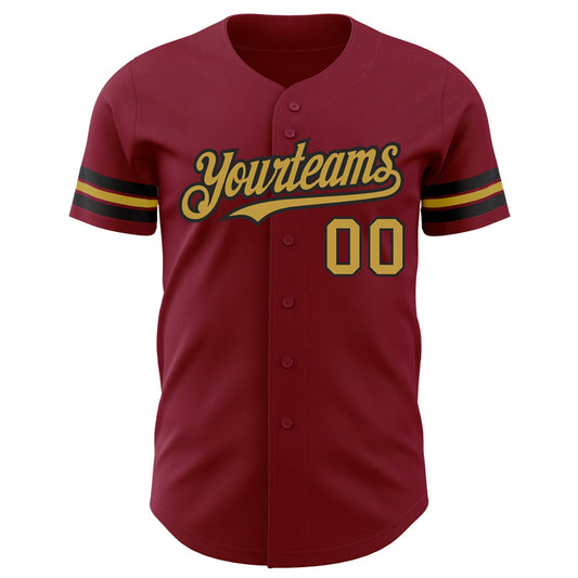 Custom Crimson Old Gold-Black Authentic Baseball Jersey - Sky-Custom