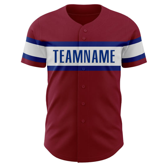 Custom Crimson White-Royal Authentic Baseball Jersey - Sky-Custom