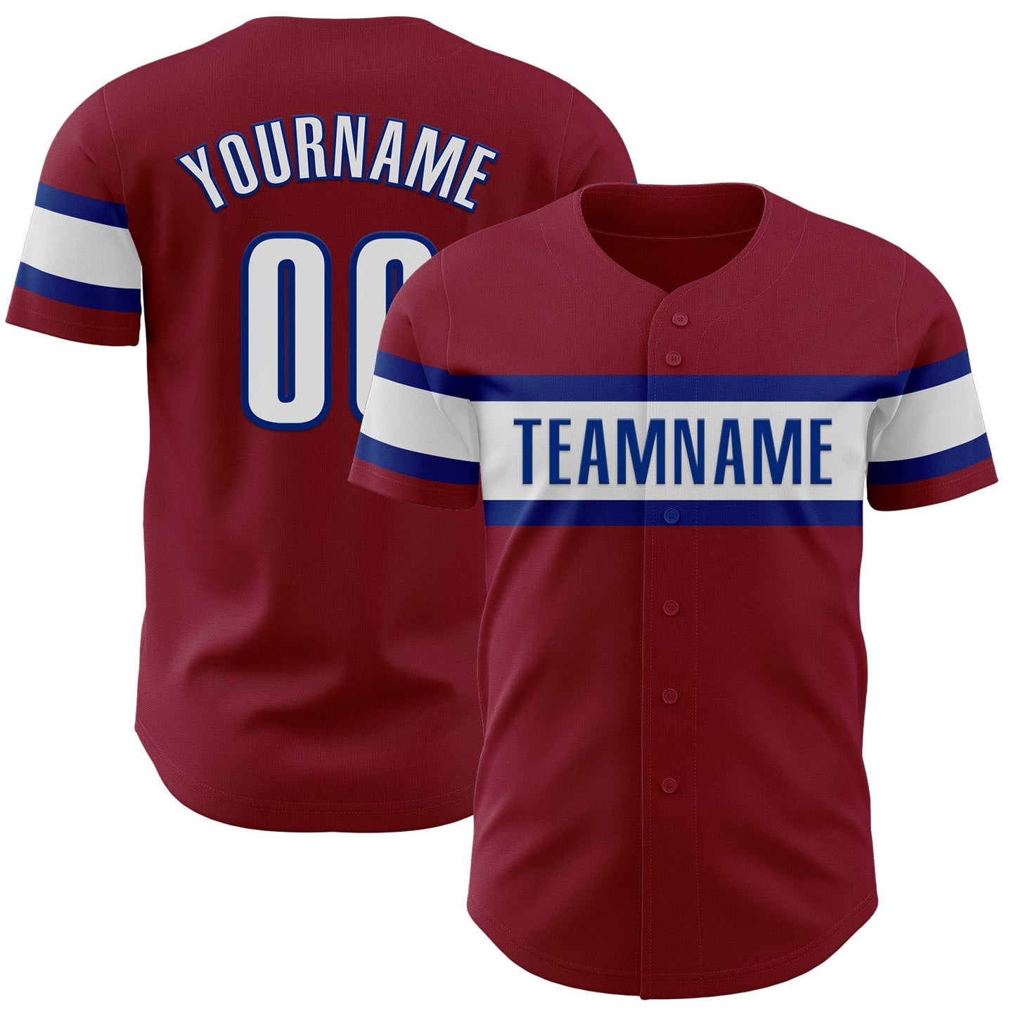 Custom Crimson White-Royal Authentic Baseball Jersey - Sky-Custom