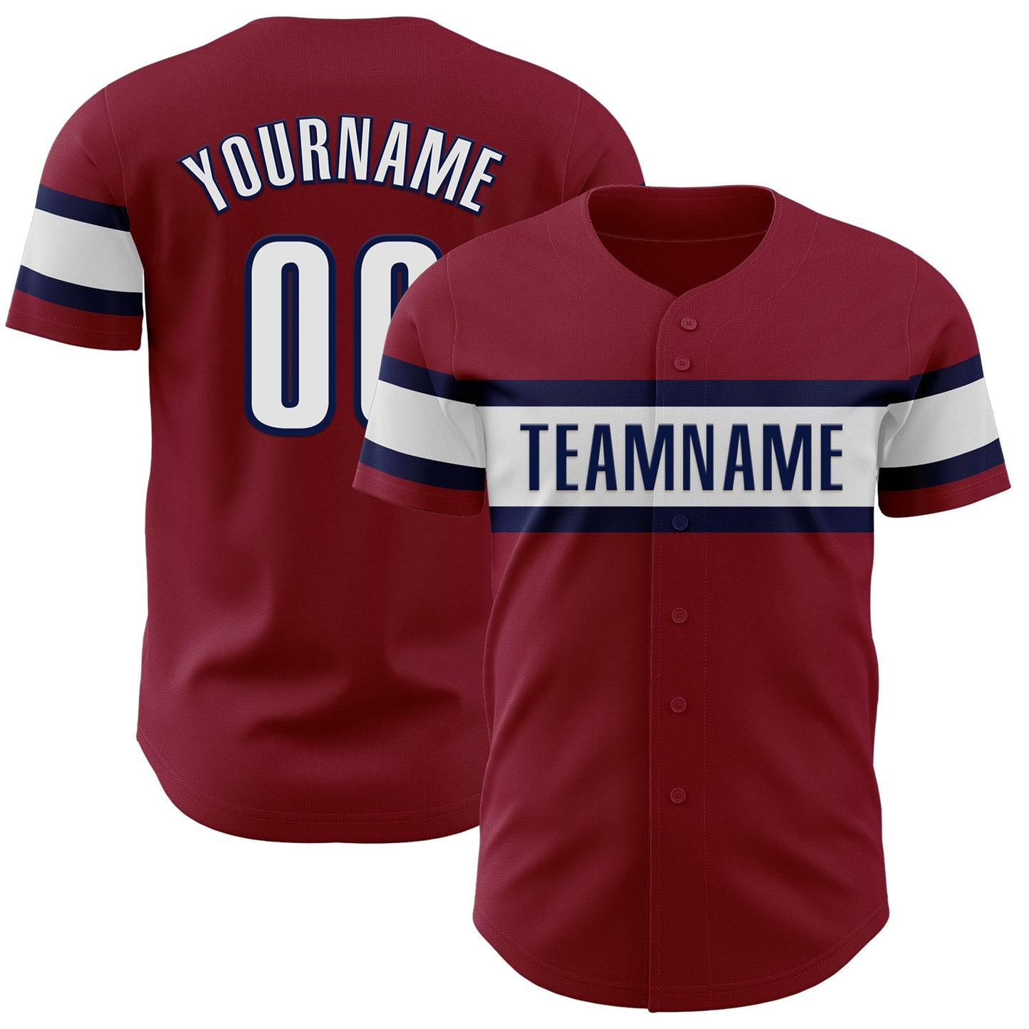 Custom Crimson White-Navy Authentic Baseball Jersey - Sky-Custom