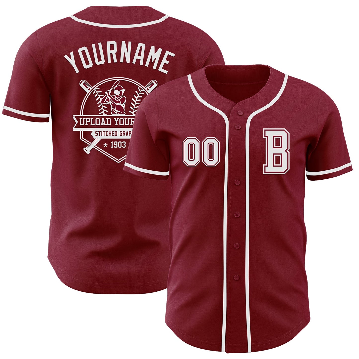 Custom Crimson White Authentic Baseball Jersey - Sky-Custom
