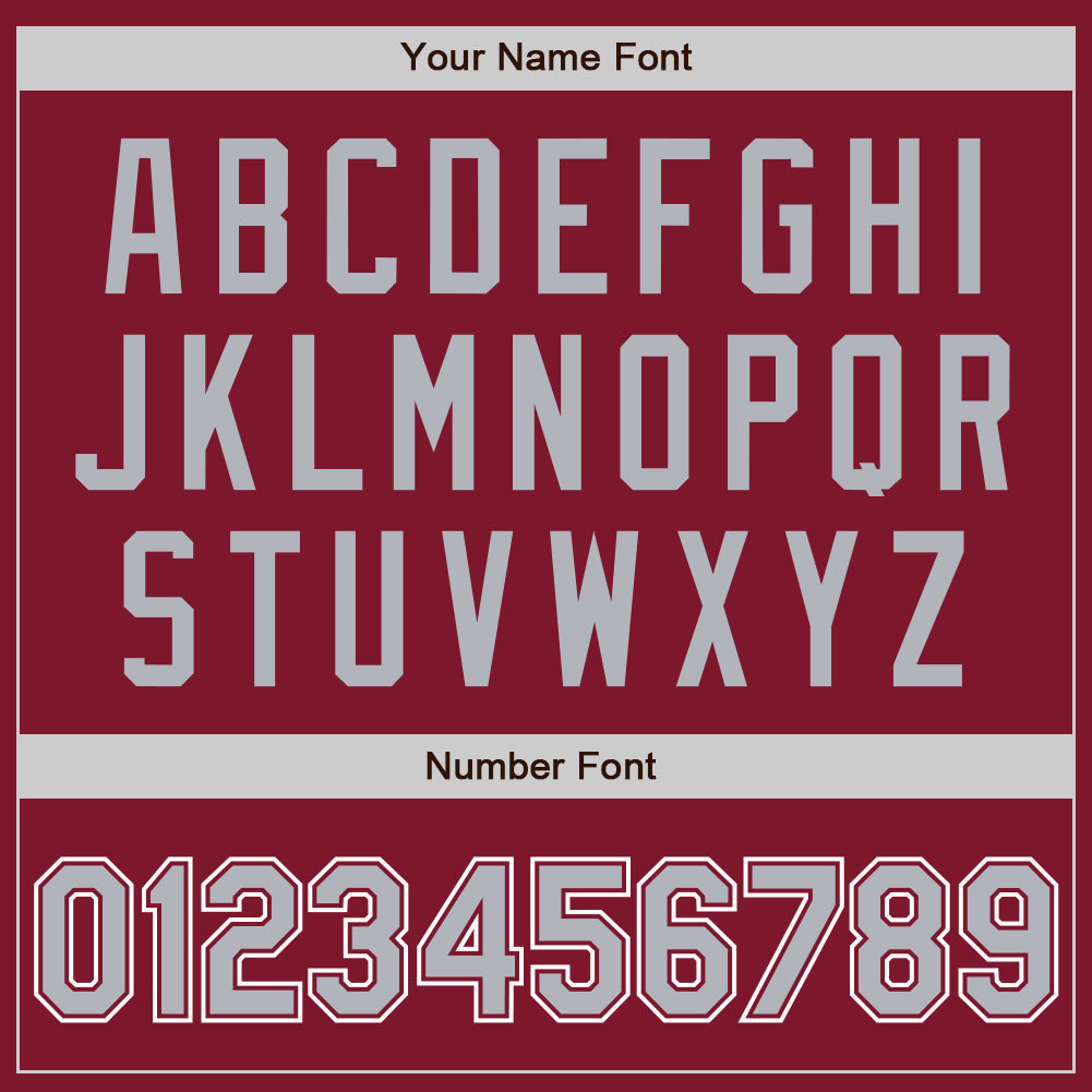 Custom Crimson Gray-White Authentic Baseball Jersey - Sky-Custom