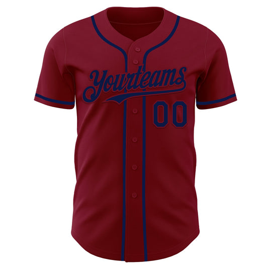 Custom Crimson Navy Authentic Baseball Jersey - Sky-Custom