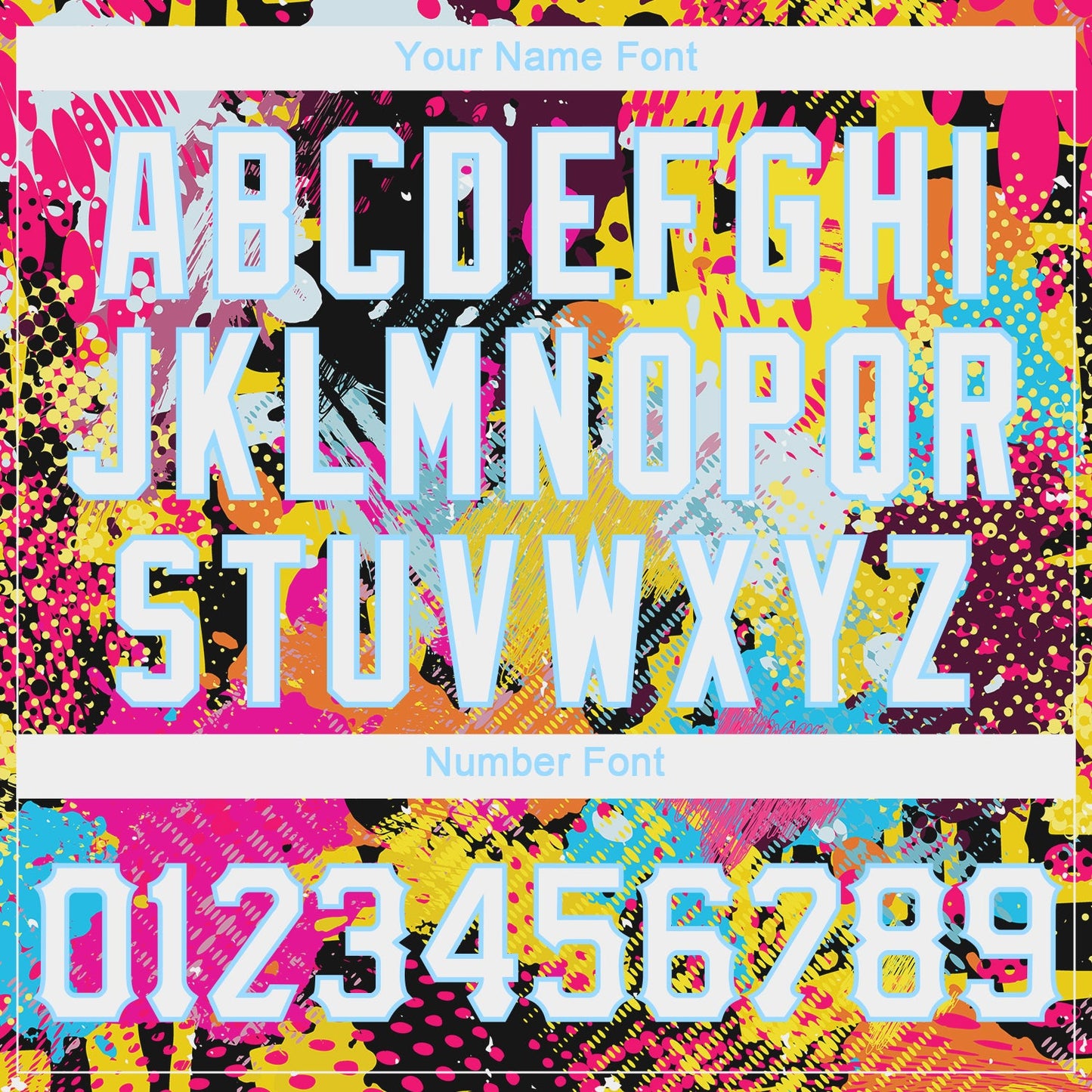 Custom Women's Graffiti Pattern White-Light Blue Bright Psychedelic 3D V-Neck Cropped Baseball Jersey - Sky-Custom