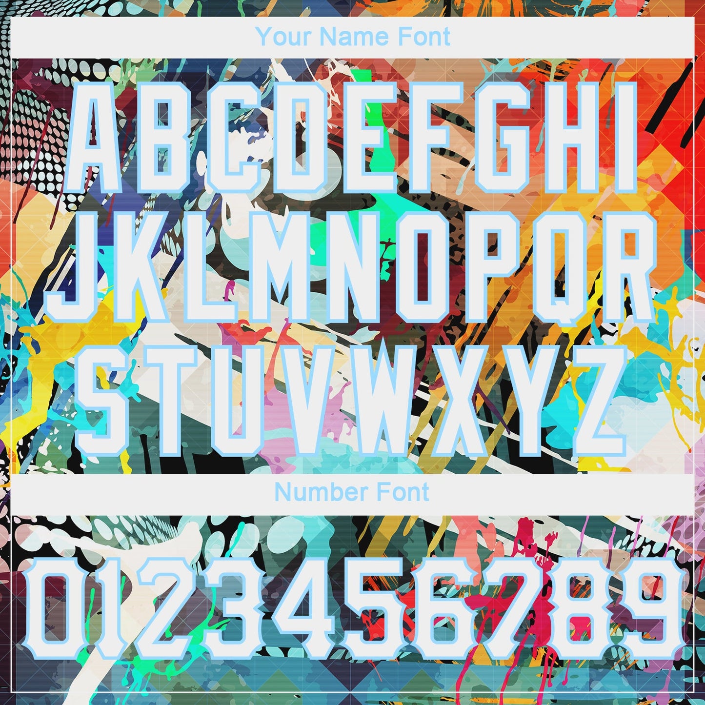 Custom Women's Graffiti Pattern White-Light Blue Colored Abstract 3D V-Neck Cropped Baseball Jersey - Sky-Custom