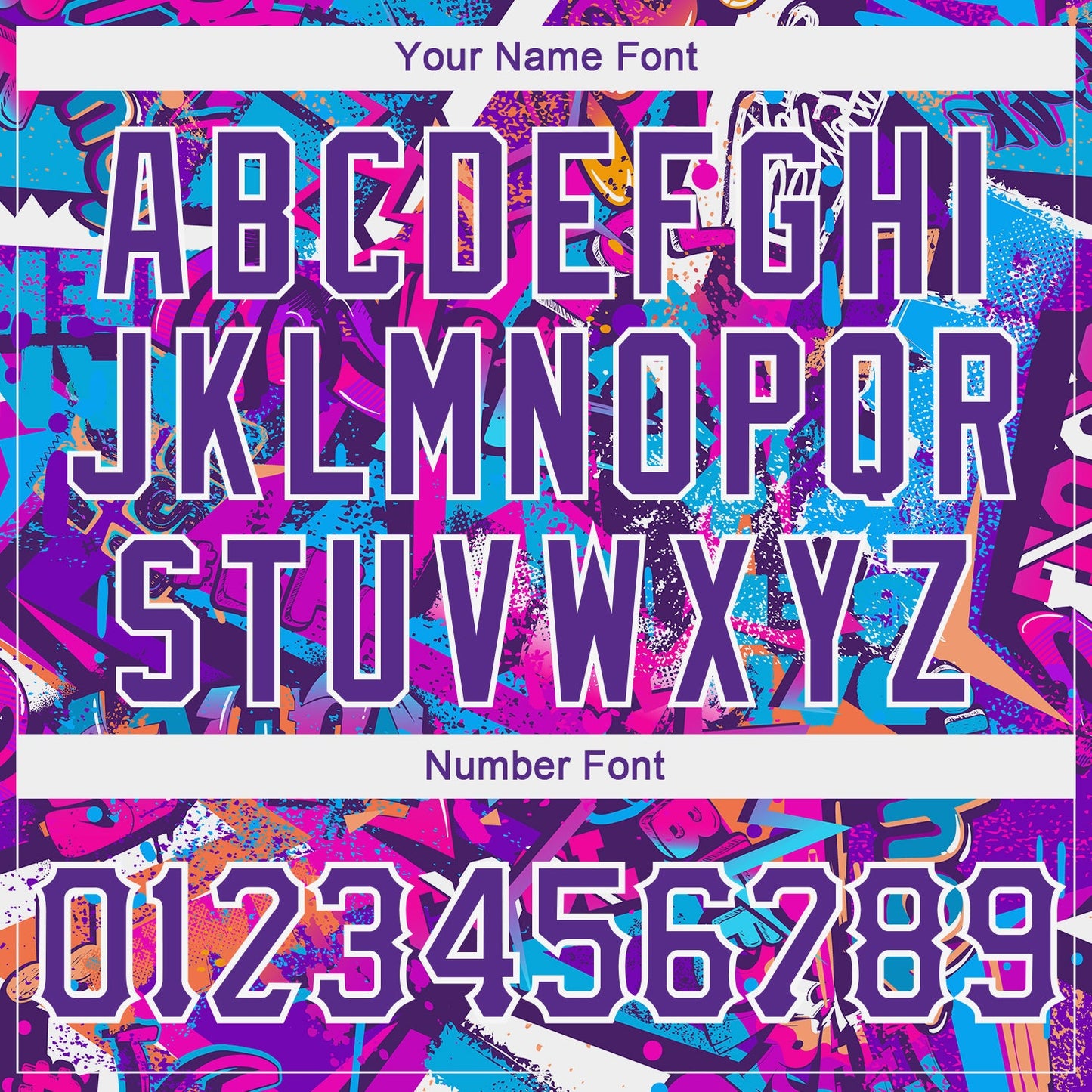 Custom Women's Graffiti Pattern Purple-White Words 3D V-Neck Cropped Baseball Jersey - Sky-Custom