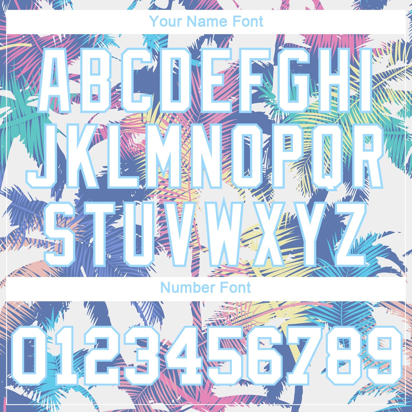 Custom Women's White White-Light Blue Hawaii Palm Trees 3D V-Neck Cropped Baseball Jersey - Sky-Custom