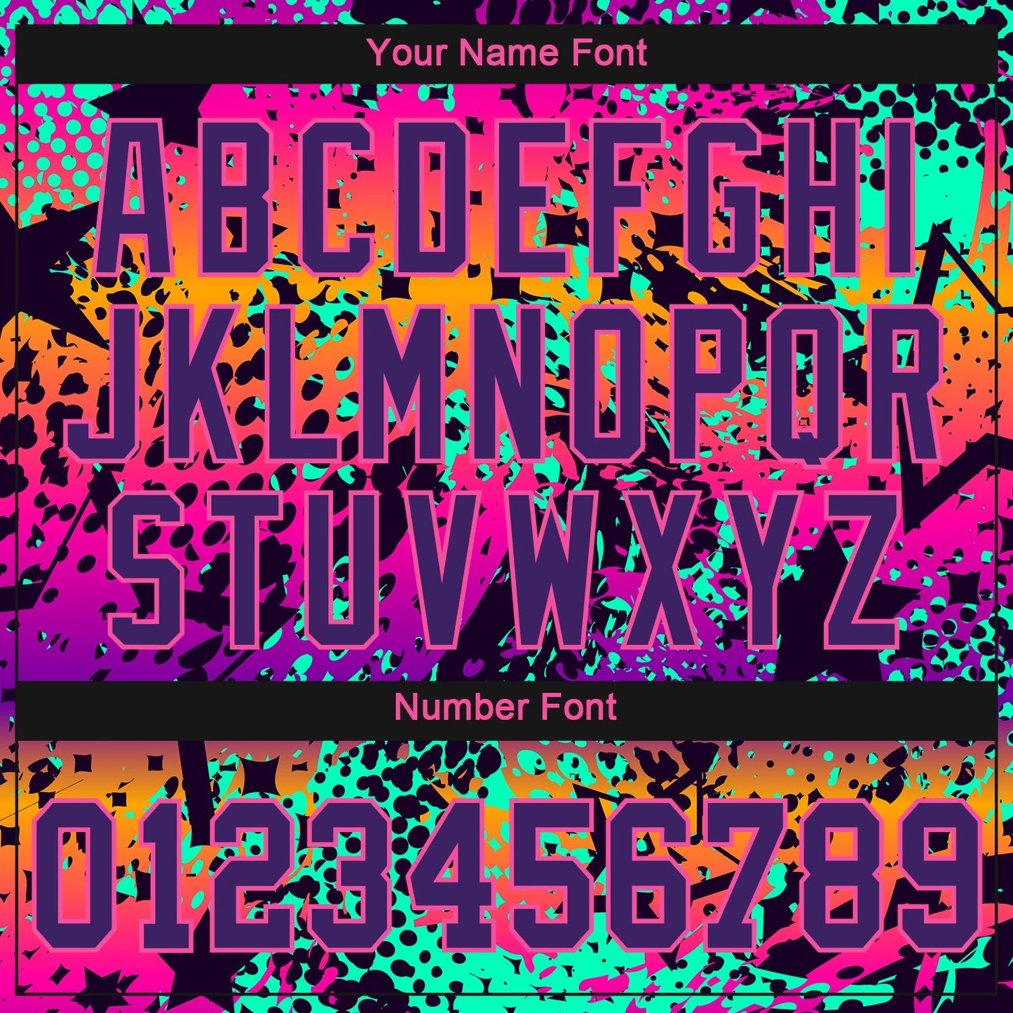 Custom Women's Graffiti Pattern Purple-Pink Bright Neon Colors 3D V-Neck Cropped Baseball Jersey - Sky-Custom