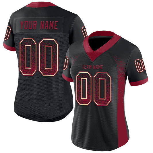 Custom Black Crimson-Cream Mesh Drift Fashion Football Jersey - Sky-Custom