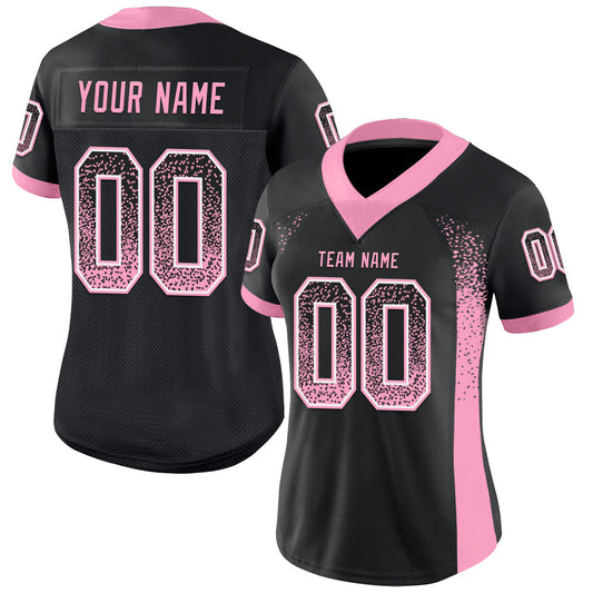 Custom Black Light Pink-White Mesh Drift Fashion Football Jersey - Sky-Custom